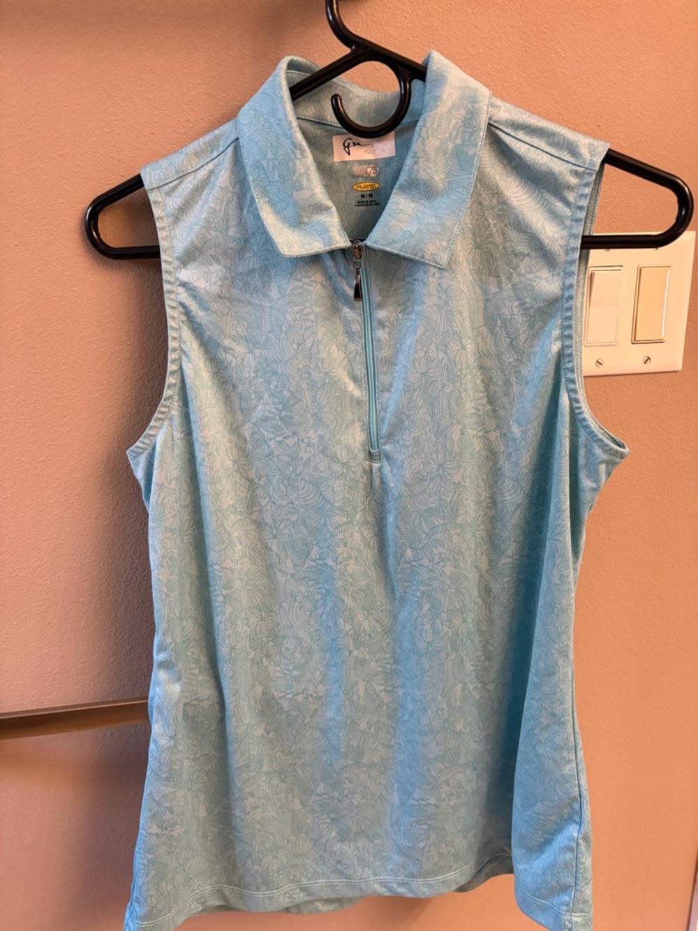 Greg Norman Collection Women’s Sleeveless Golf Polo — Light Blue, Size Medium